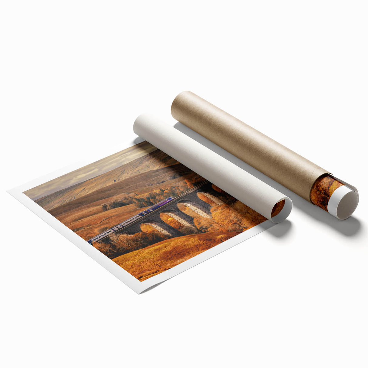 Extra large rolled print of Cumbria, England, featuring floral art in soft pastel shades, ideal for classy bathroom wall art.