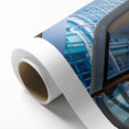 Art Deco poster of London skyline in pastel shades on rolled canvas, ideal for nursery wall art.
