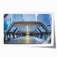 Extra large rolled print of a floral London scenery in pastel shades, suitable for dining room or bathroom wall art.