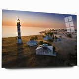 Acrylic print of a large abstract depiction of an Estonian landscape in muted earth tones.