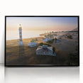 Large abstract wall art depicting a European Estonian scenery in muted earth tones on framed acrylic.