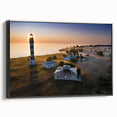 Black and white framed canvas of a vintage European landscape, ideal for bedroom wall art.
