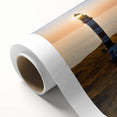 Art deco poster of a European landscape in pastel shades on rolled canvas, ideal for nursery wall art.
