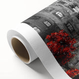 Art Deco style poster of Paris scenery on rolled canvas, featuring soft pastel hues, ideal for nursery wall art.