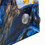 Acrylic print of a large abstract depiction of Bavaria, featuring muted earth tones, ideal for dining room art.