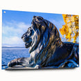 Acrylic print of a Bavarian landscape with lush green fields and distant mountains.