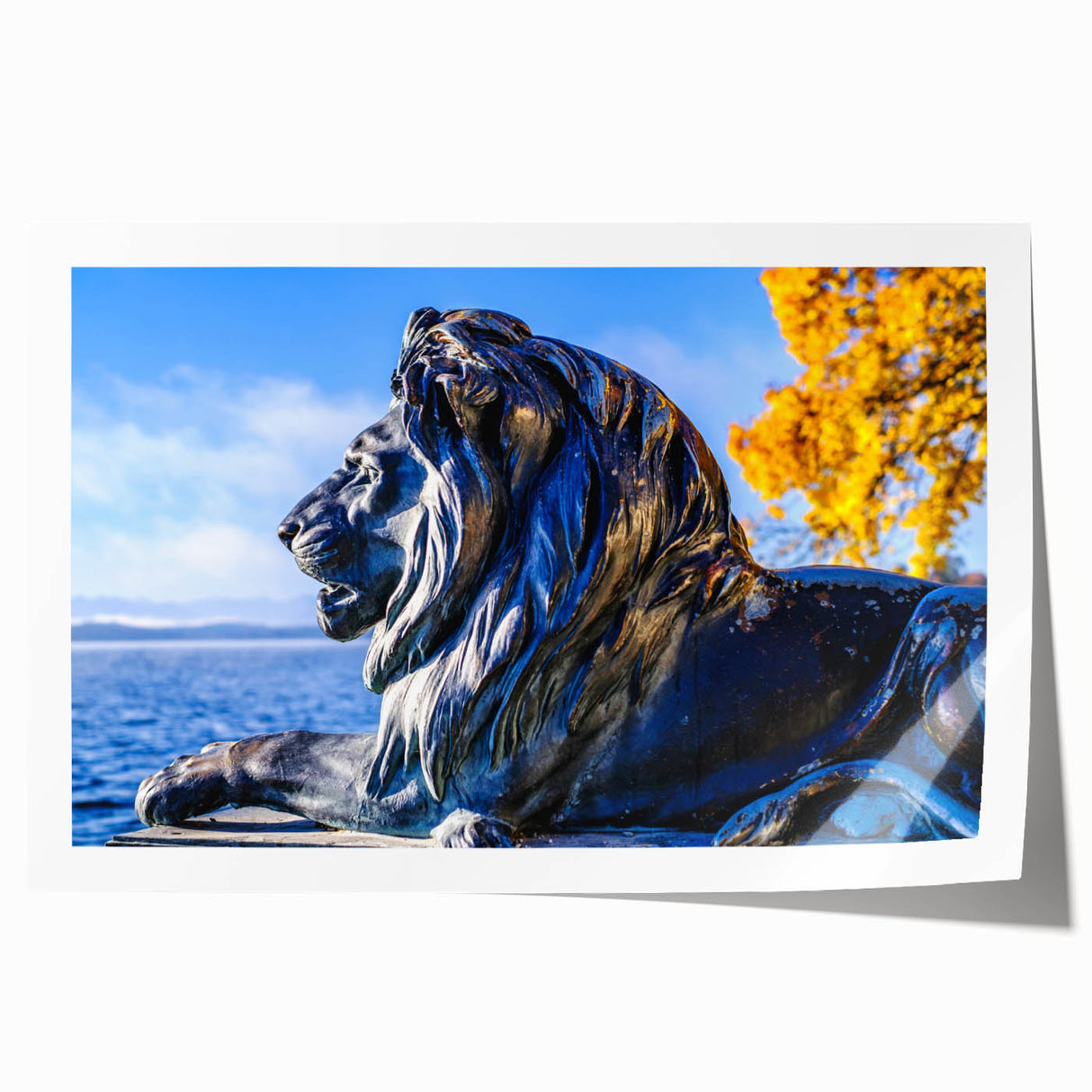 Rolled print of a Bavarian landscape with soft floral elements in pastel shades, suitable for art wall dining room.
