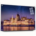 Acrylic print of a European scenery in Hungary, featuring muted earth tones, ideal for dining room decor.