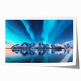 Extra large rolled print of an Icelandic landscape with muted green and gray tones, ideal for art wall dining room.