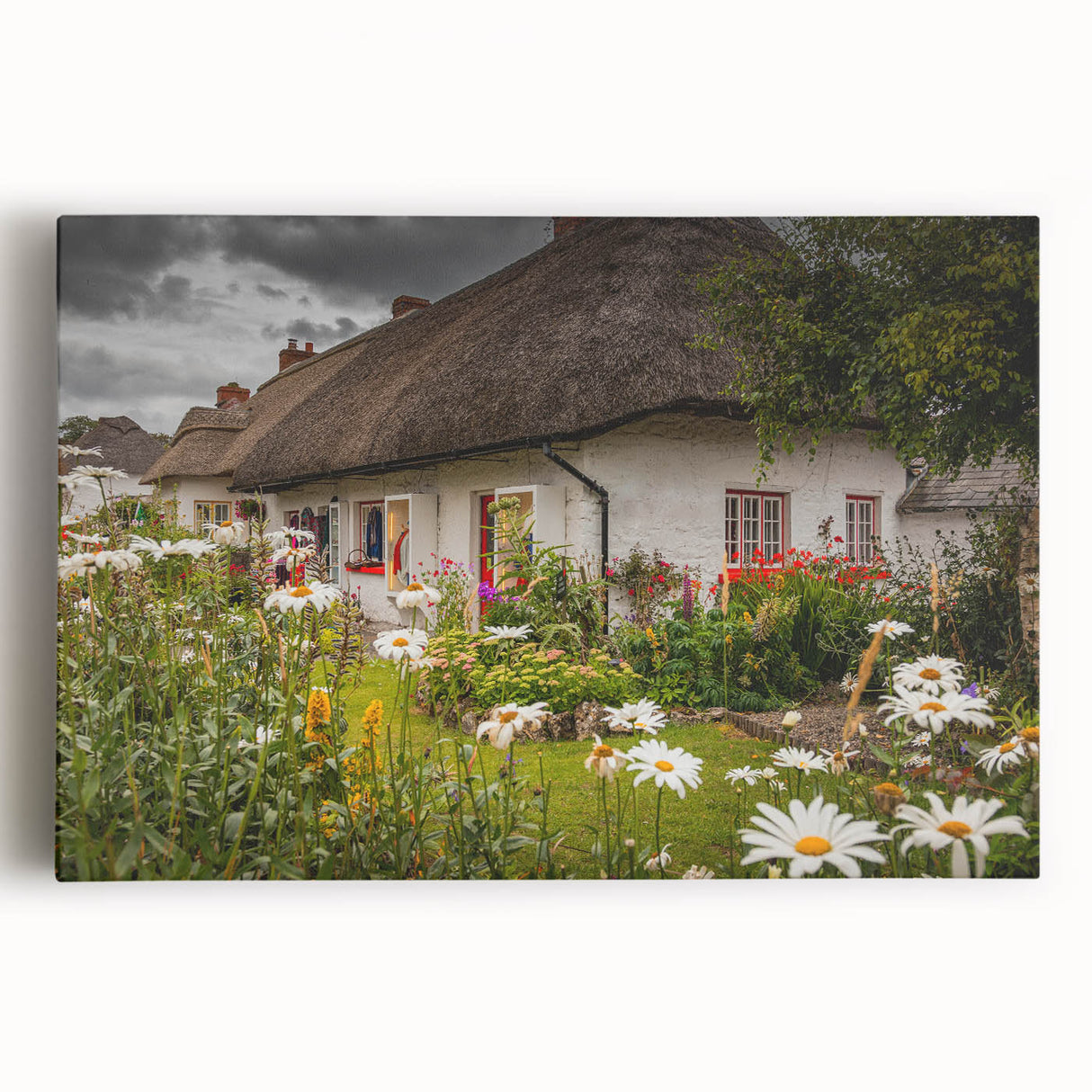 Irish landscape in black and white on large stretched canvas, suitable for kitchen or bedroom wall art.