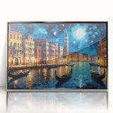 Framed acrylic print of Venice scenery with muted earth tones, ideal for modern art wall decor.