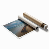 Extra large rolled print of a scenic Lithuanian landscape with vibrant green fields and distant hills.