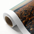 Art Deco poster of Barcelona scenery in muted colors on rolled canvas, ideal for nursery wall art.