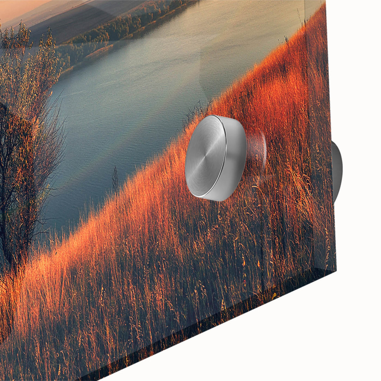Large abstract wall art featuring vibrant, swirling colors on acrylic glass, ideal for dining room ambiance.
