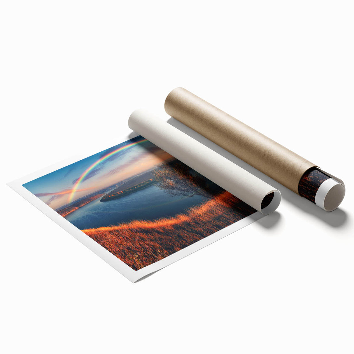 Extra large rolled print featuring a serene floral scene in pastel hues, ideal for classy bathroom wall art.