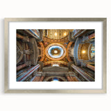 Textured art of the Vatican scenery in muted earth tones on a framed print, suited for bedroom decor.