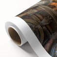 Art Deco-style poster of the Vatican scenery on rolled canvas, with soft pastel colors.