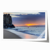 Rolled print of Baja California scenery featuring vibrant floral elements on a large scale, ideal for dining room wall art.