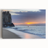 Black and white photograph of Baja California scenery on stretched canvas, ideal for kitchen wall art.