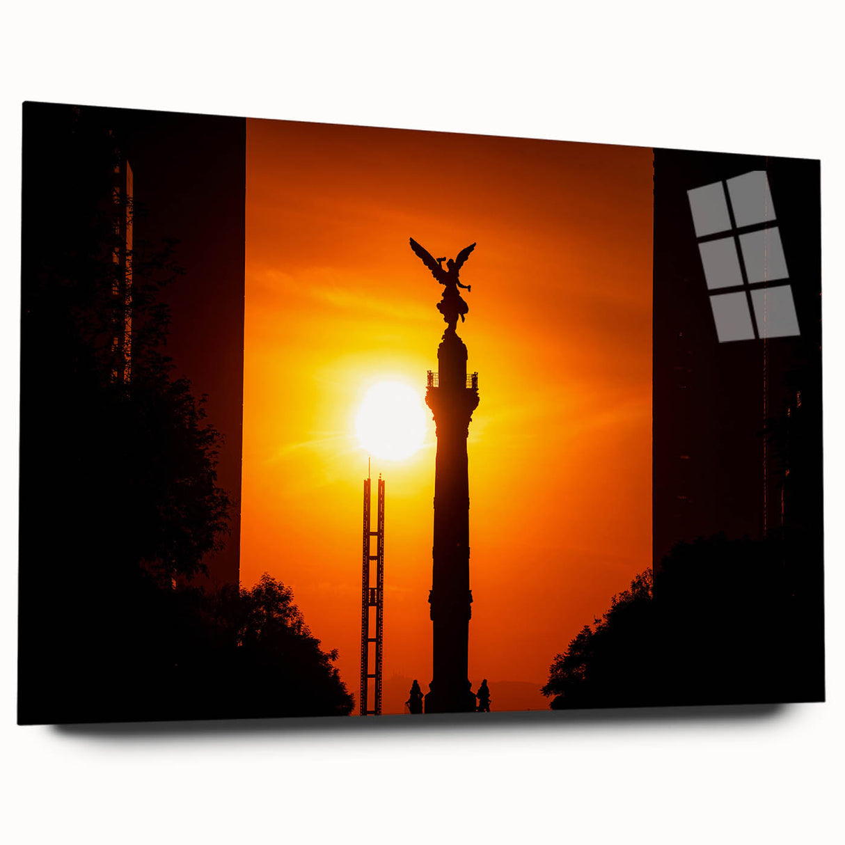 Acrylic print of a large abstract depiction of Mexico City in muted earth tones, ideal for bedroom or dining room art.