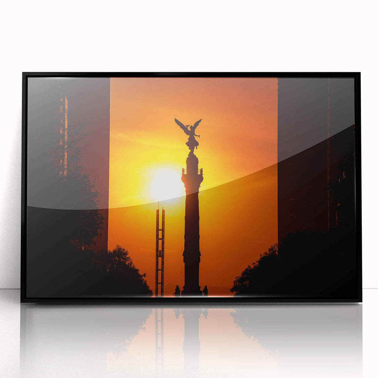 Large abstract wall art depicting an aerial view of Mexico City in muted earth tones on a framed acrylic panel.
