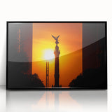 Large abstract wall art depicting an aerial view of Mexico City in muted earth tones on a framed acrylic panel.