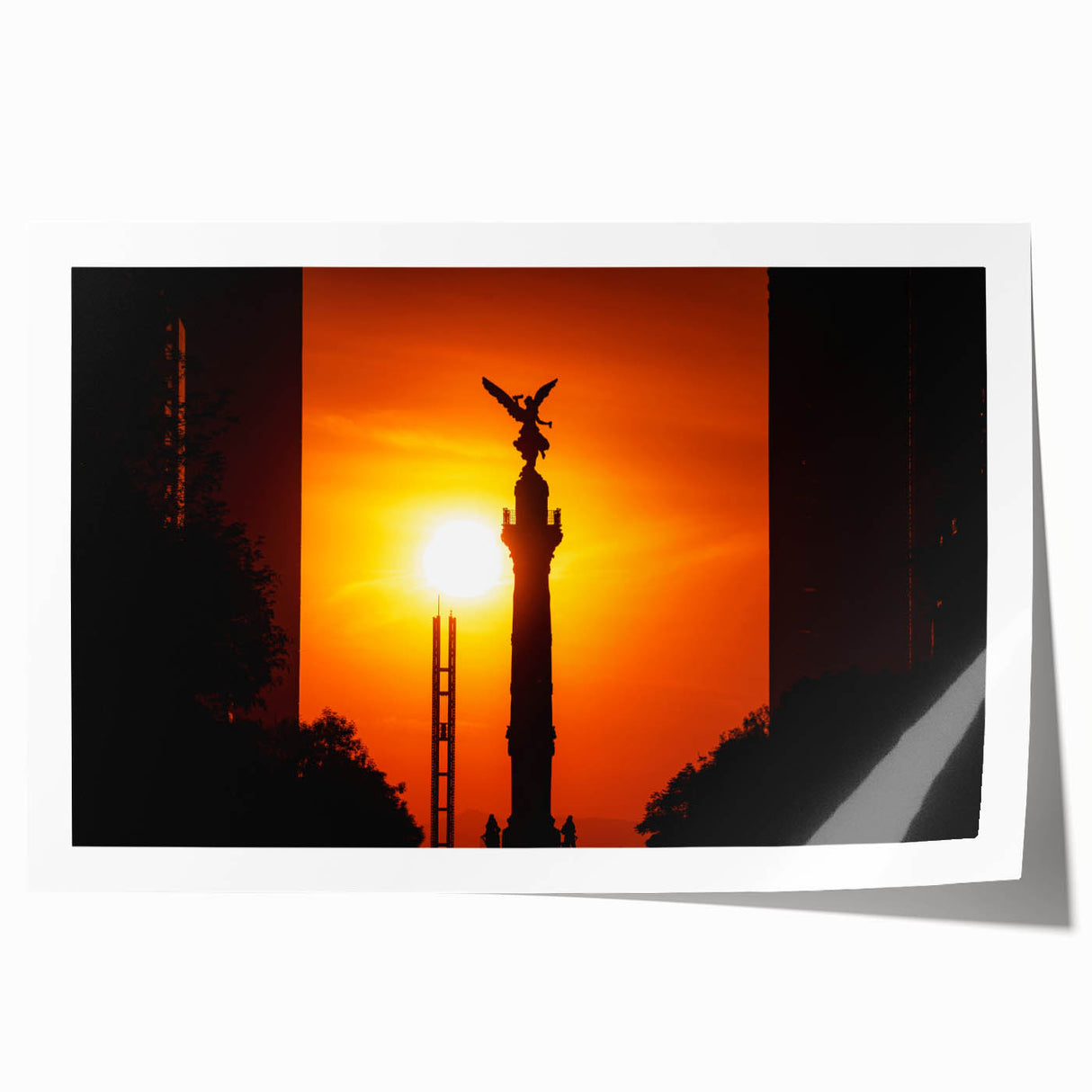 Extra large rolled print of Mexico City scenery with vibrant floral elements, ideal for dining room wall art.