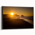 Black and white framed canvas depicting the Oaxaca landscape, ideal for bedroom decor in vintage poster style.