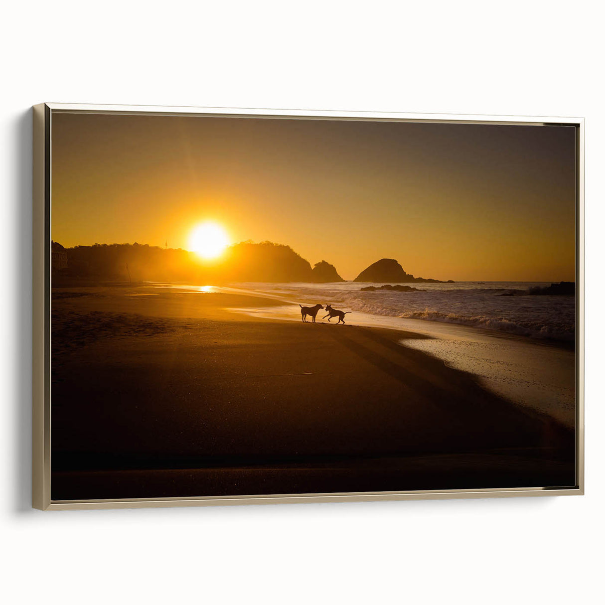 Framed canvas depicting a black and white scenic view of Oaxaca, ideal for kitchen wall art or bedroom ambiance.