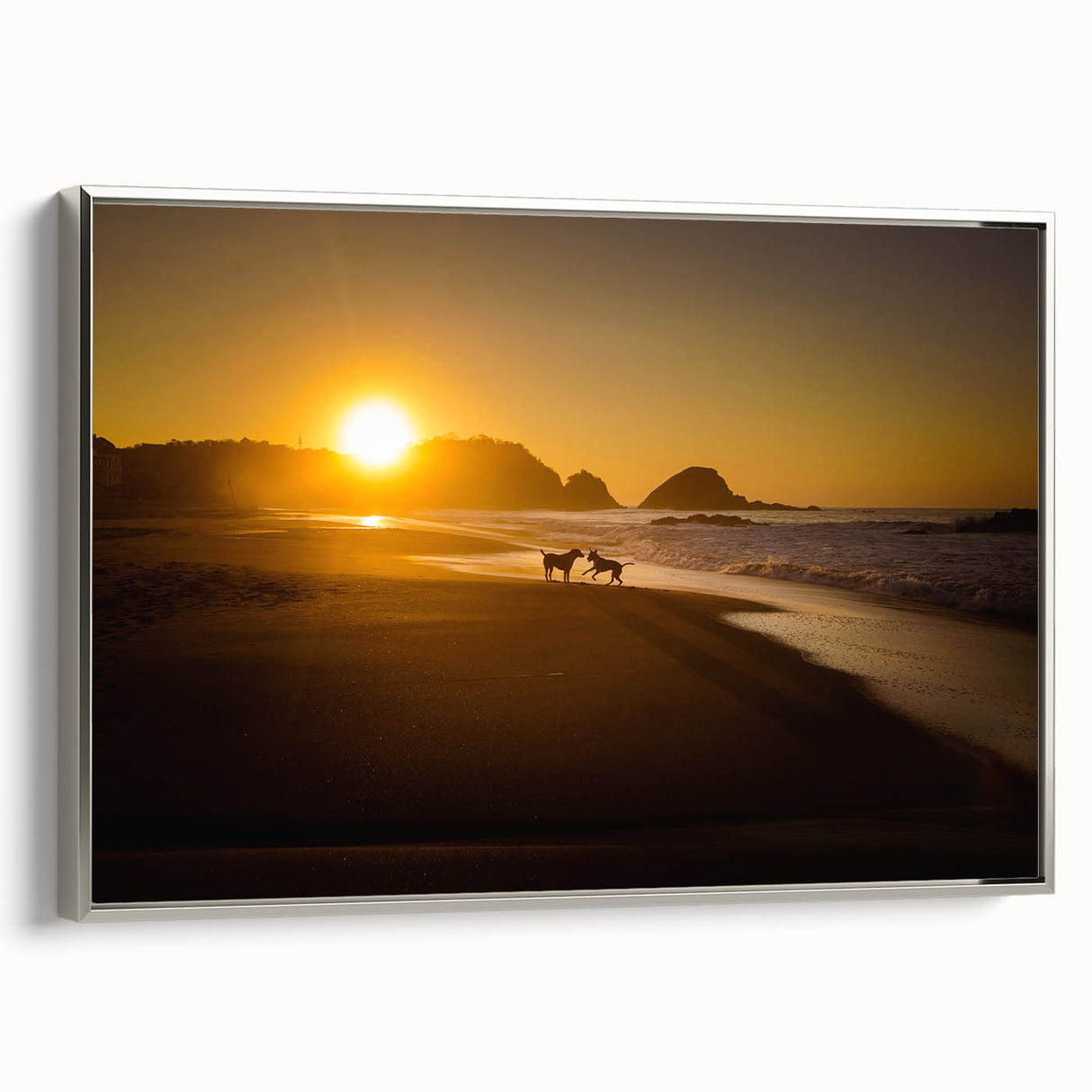 Black and white framed canvas of Oaxaca scenery, ideal for kitchen wall art.