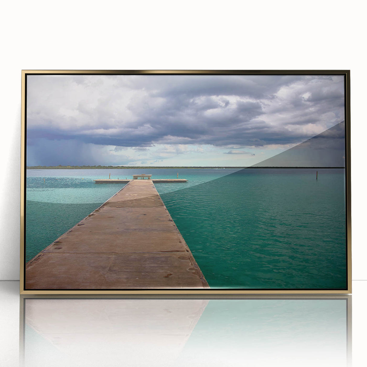 Framed acrylic print of a Quintana Roo scenery in muted earth tones, ideal for modern art wall decor.