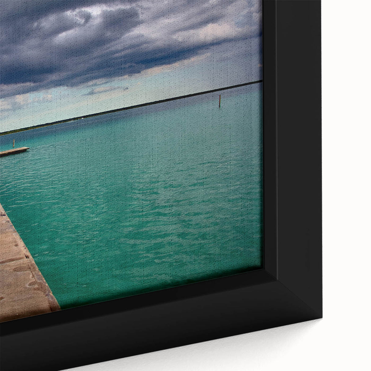 Black wall art featuring a textured, colorful Quintana Roo scenery on an extra large framed canvas.