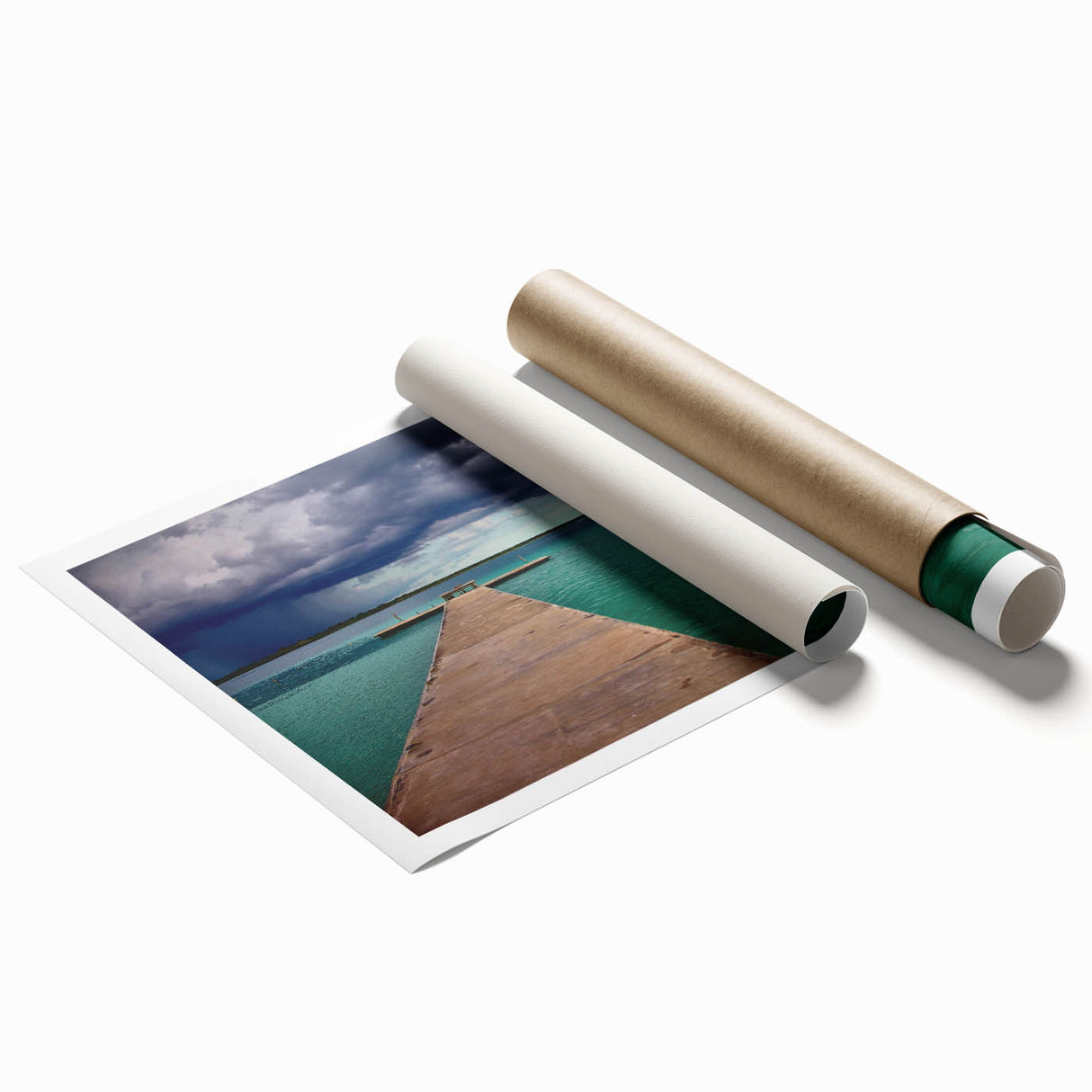 Extra large rolled print of Quintana Roo, Mexico scenery with vibrant floral elements, ideal for classy bathroom wall art.