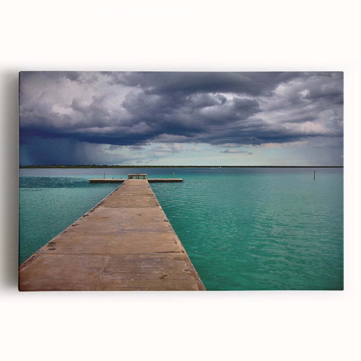 Black and white photograph of Quintana Roo scenery on stretched canvas, suitable for kitchen wall art.