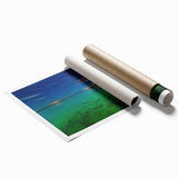 Extra large rolled print of Yucatan scenery with vibrant floral elements, ideal for classy bathroom wall art.