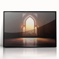 Large abstract wall art depicting the Dubai skyline in muted gray and blue, framed acrylic.