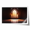 Extra large rolled print of Dubai skyline in muted earth tones, suitable for art wall dining room.