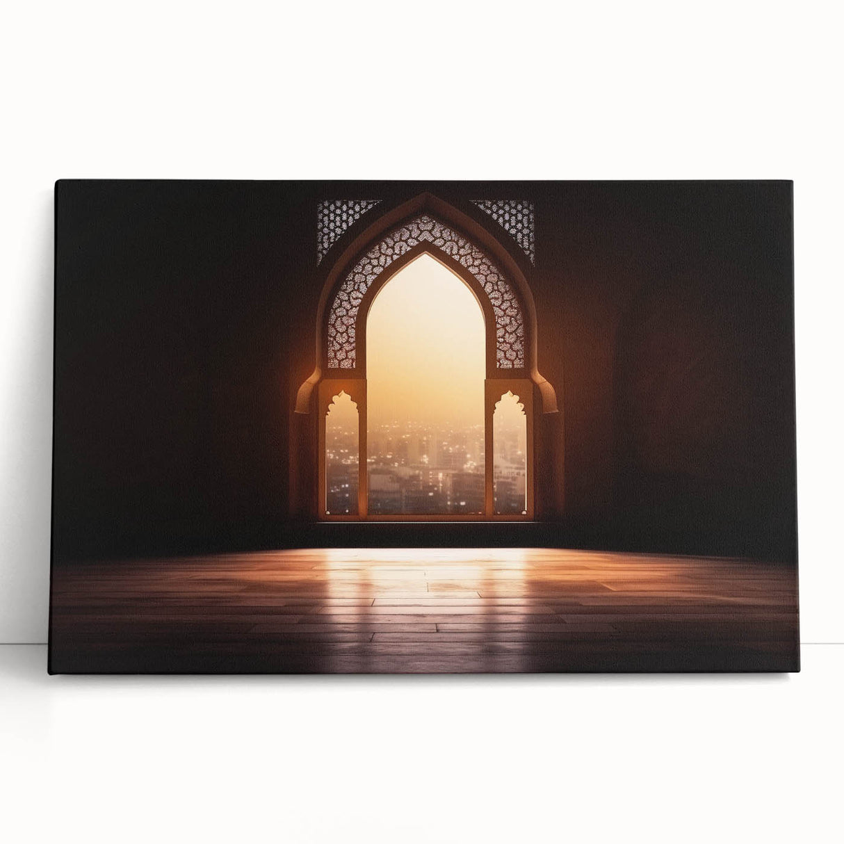 Black and white stretched canvas of Dubai skyline, ideal for kitchen wall art or bedroom ambiance.