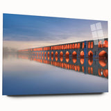 Large abstract wall art featuring a Middle Eastern scenery in muted earth tones on acrylic glass.