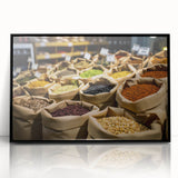 Large abstract wall art of Jerusalem in muted earth tones on a framed acrylic, suitable for modern living room decor.