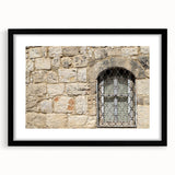 Extra large abstract art print of Tel Aviv with vibrant, colorful textures on a framed black mat.