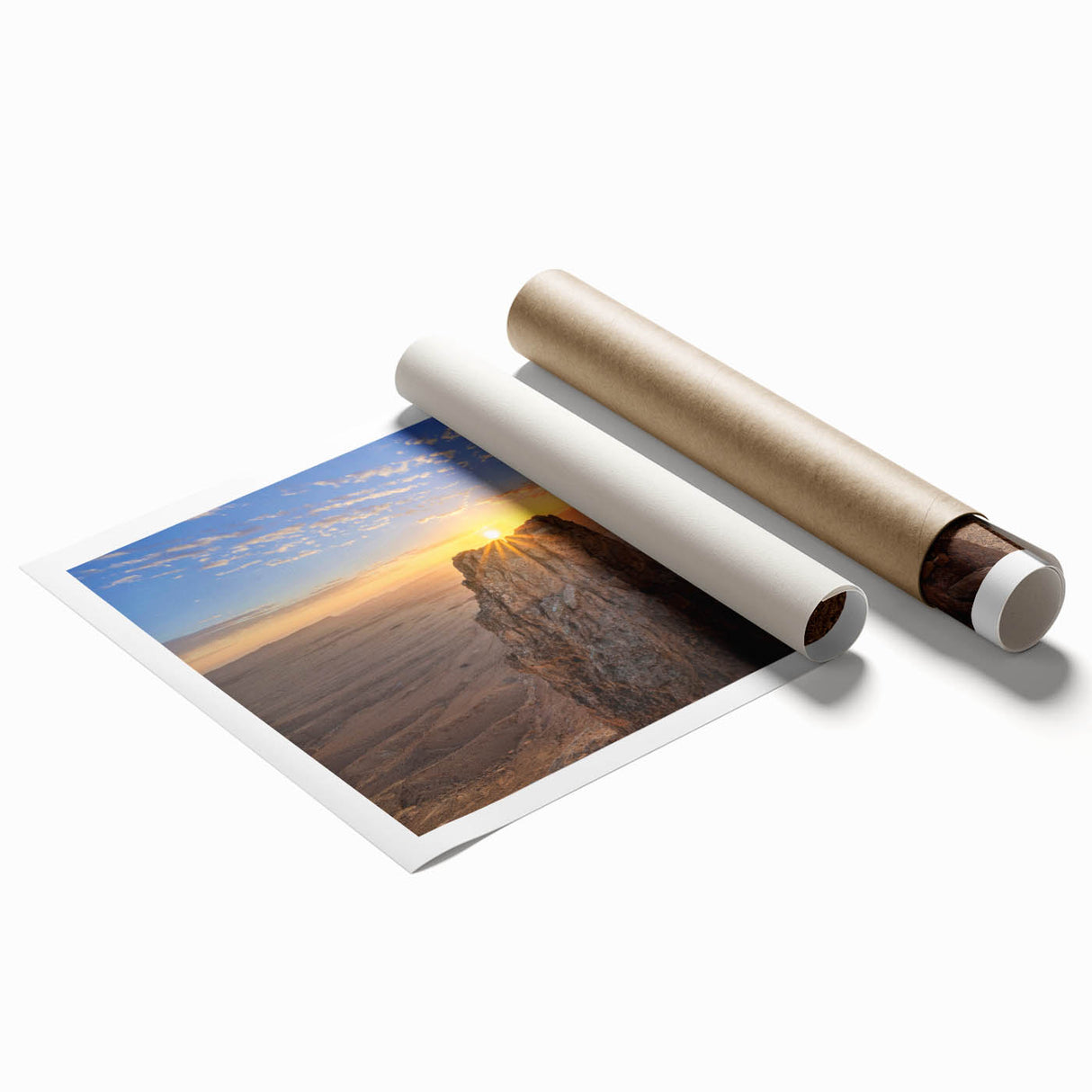Extra large rolled print of a Middle Eastern scenery in muted earth tones, ideal for classy bathroom wall art.
