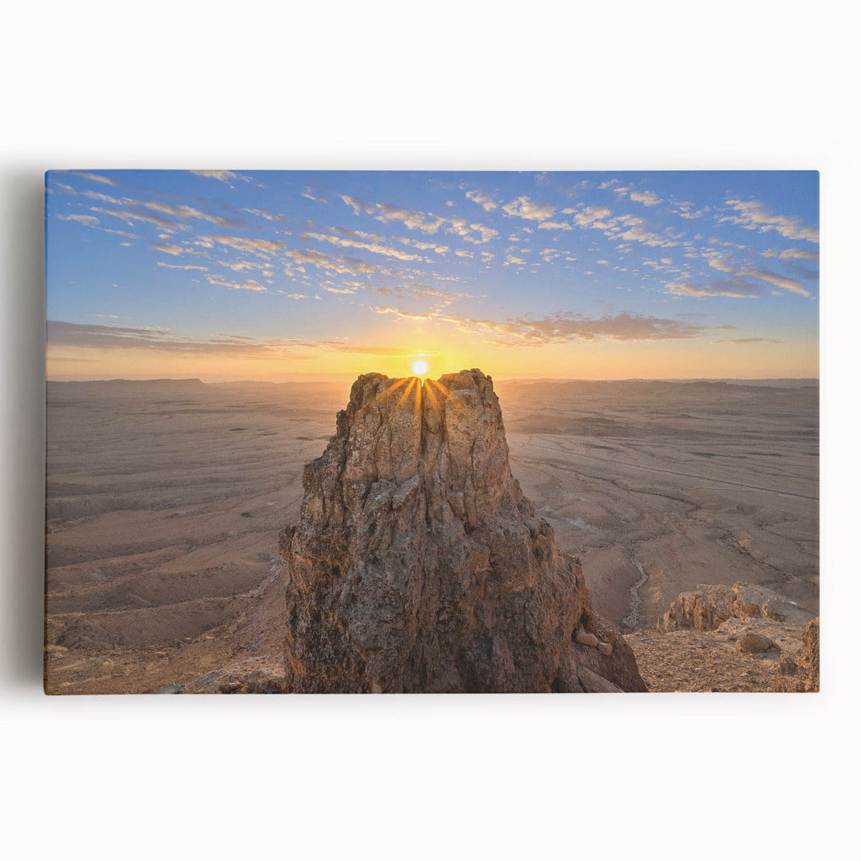 Black and white large art print of a Middle Eastern scenery on stretched canvas, ideal for kitchen wall art.