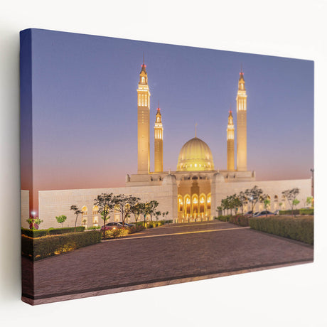 Middle Eastern landscape on stretched canvas, featuring earthy tones, ideal for kitchen wall art.