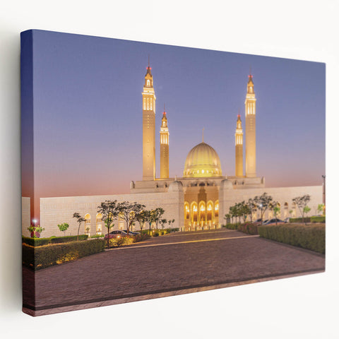 Middle Eastern landscape on stretched canvas, featuring earthy tones, ideal for kitchen wall art.