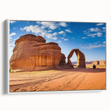 Vintage poster art of a Middle Eastern scenery on a framed canvas, featuring colorful art in a large format.