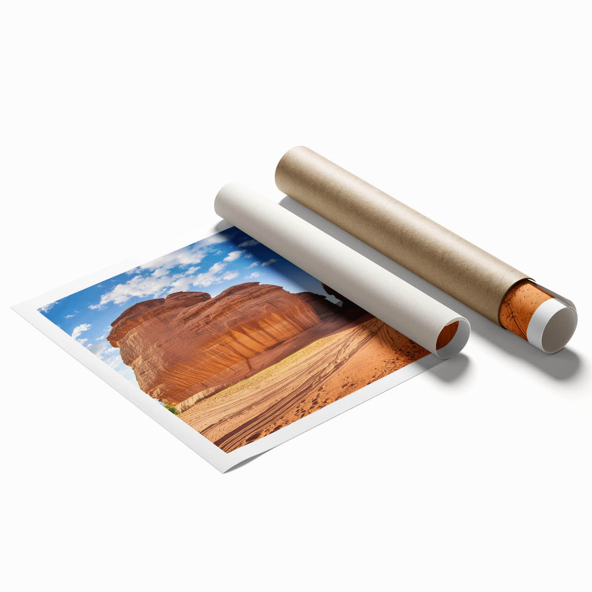 Extra large rolled print depicting a floral scene in vibrant colors, ideal for classy bathroom or large living room decor.