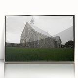 Mid-century modernist art depicting Otago, New Zealand scenery in silver framed acrylic, suitable for nursery wall art.