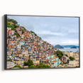 Black and white landscape painting of a Brazilian scenery on framed canvas, suitable for bedroom wall decor.