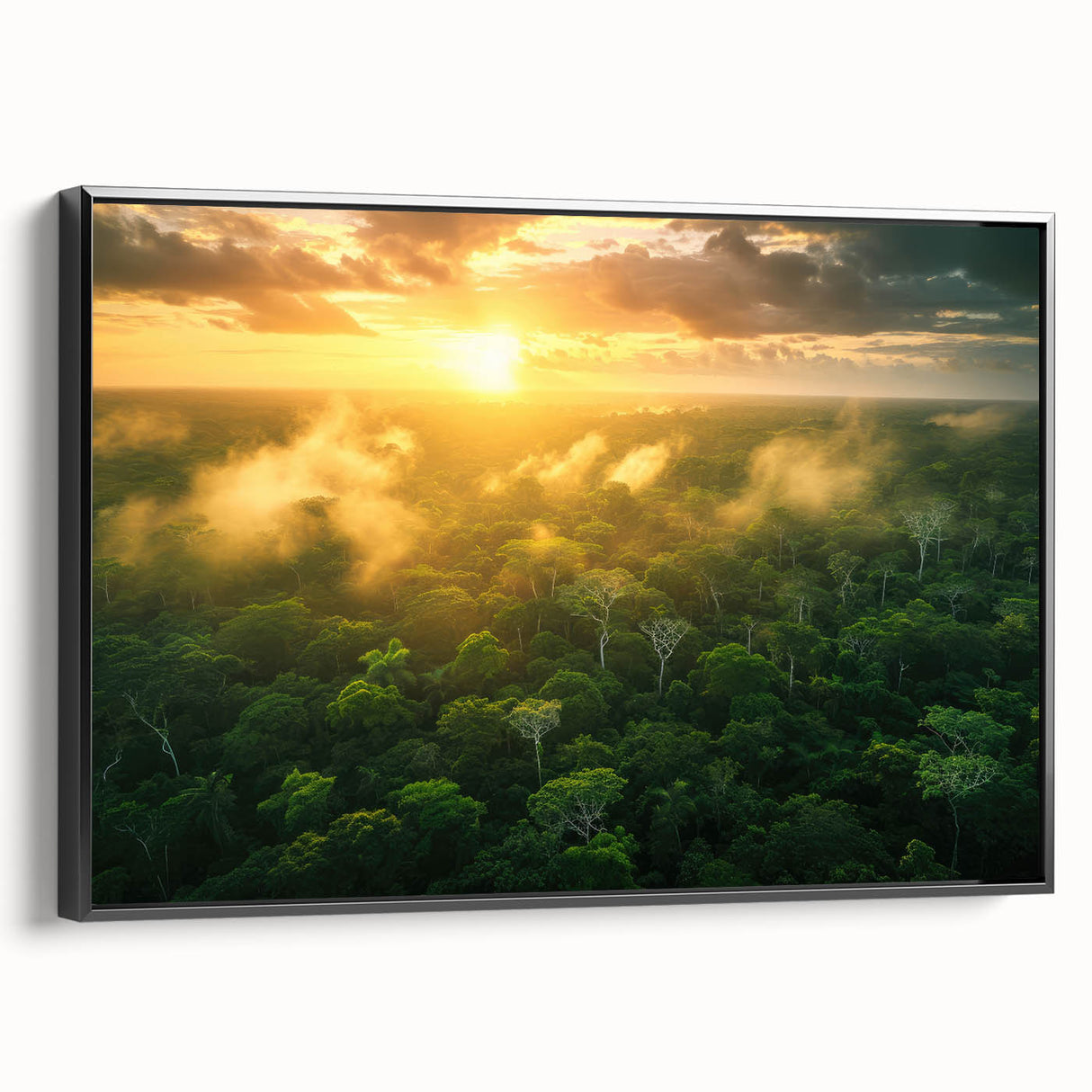 Black and white landscape art painting of Colombian scenery on framed canvas, ideal for bedroom wall decor.